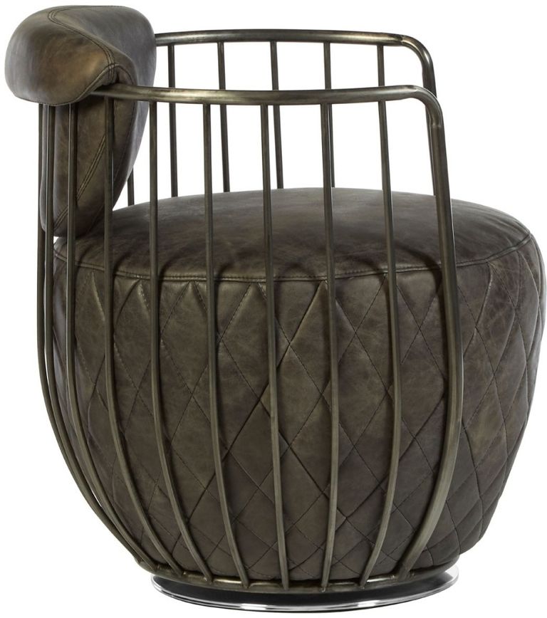 Hoxton Swivel Chair - Ebony Leather