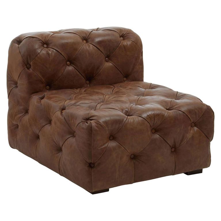 Hoxton Lounge Chair - Vintage Brown Tufted Leather