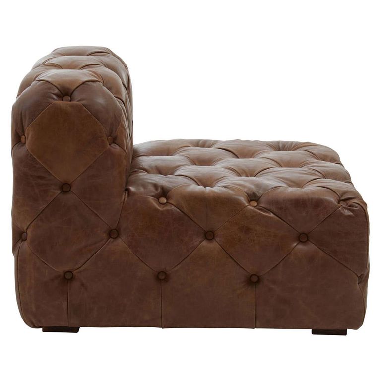Hoxton Lounge Chair - Vintage Brown Tufted Leather