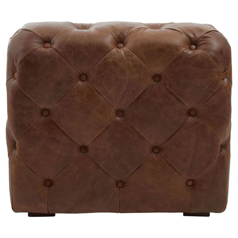 Hoxton Lounge Chair - Vintage Brown Tufted Leather