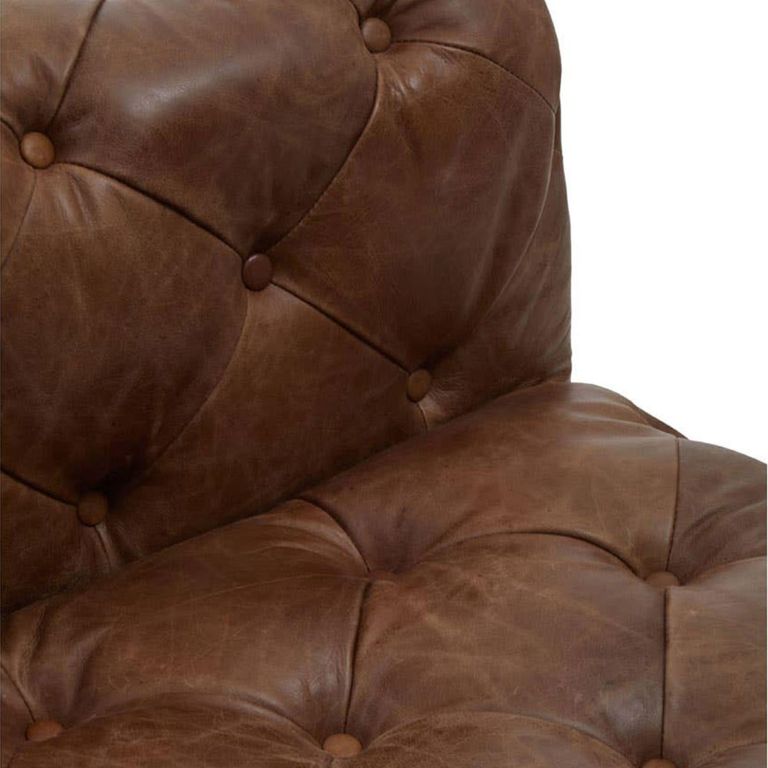 Hoxton Lounge Chair - Vintage Brown Tufted Leather