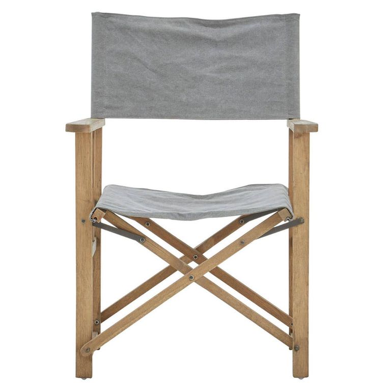 Hugh Chair - Grey Linen Fabric with American Oak