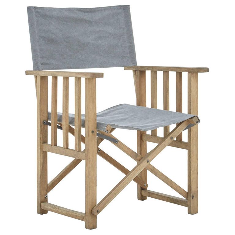 Hugh Chair - Grey Linen Fabric with American Oak
