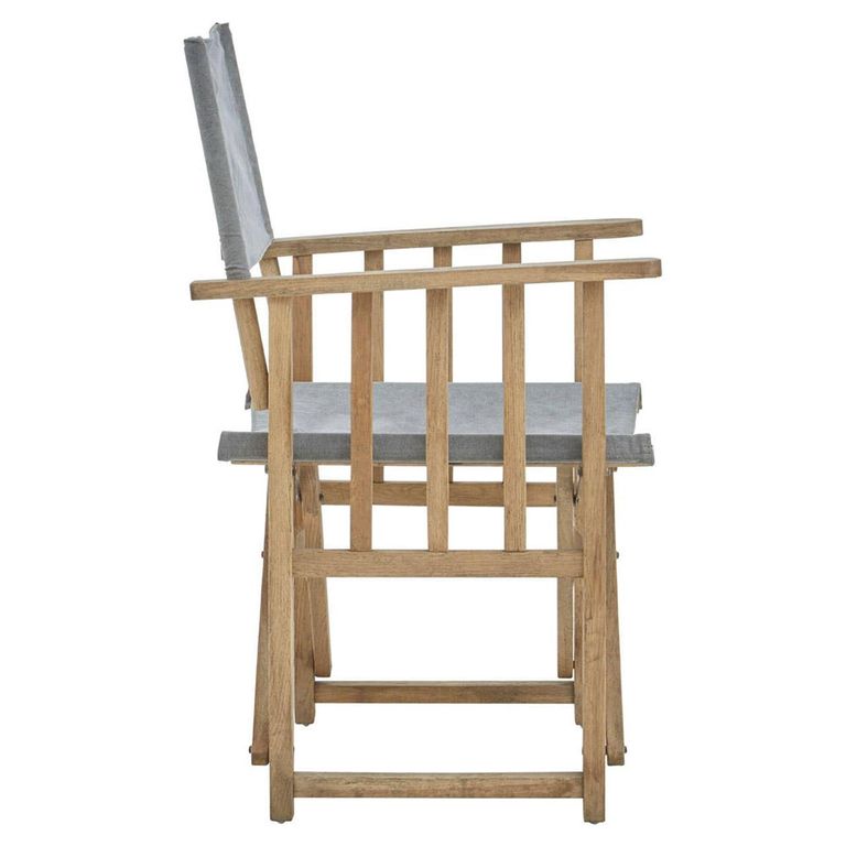 Hugh Chair - Grey Linen Fabric with American Oak
