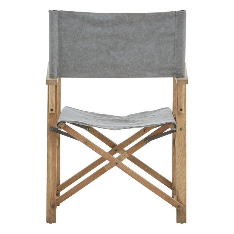 Hugh Chair - Grey Linen Fabric with American Oak