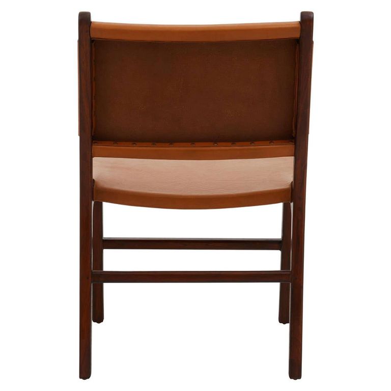 Inca Chair - Antique Brown Leather with Teak Wood