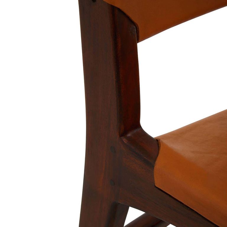 Inca Chair - Antique Brown Leather with Teak Wood