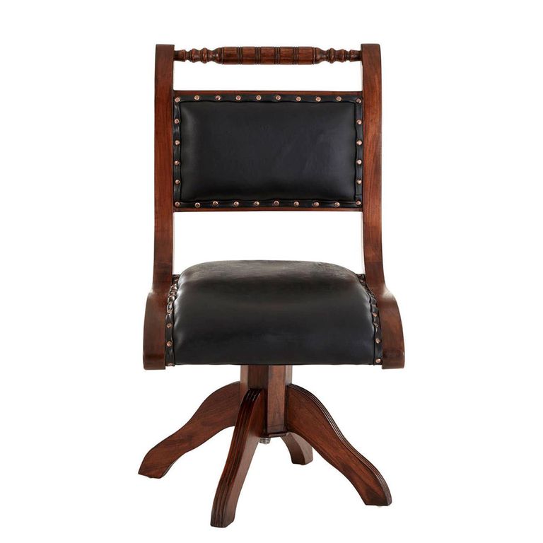 Inca Chair - Swivel - Black Leather