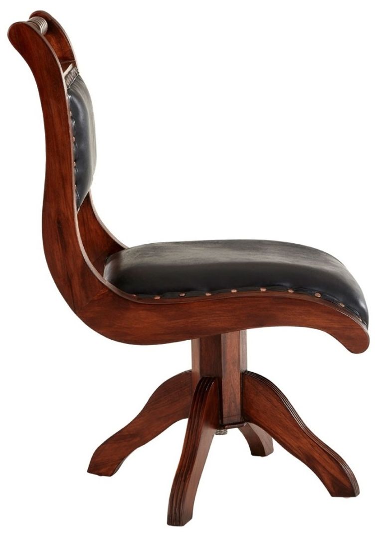 Inca Chair - Swivel - Black Leather