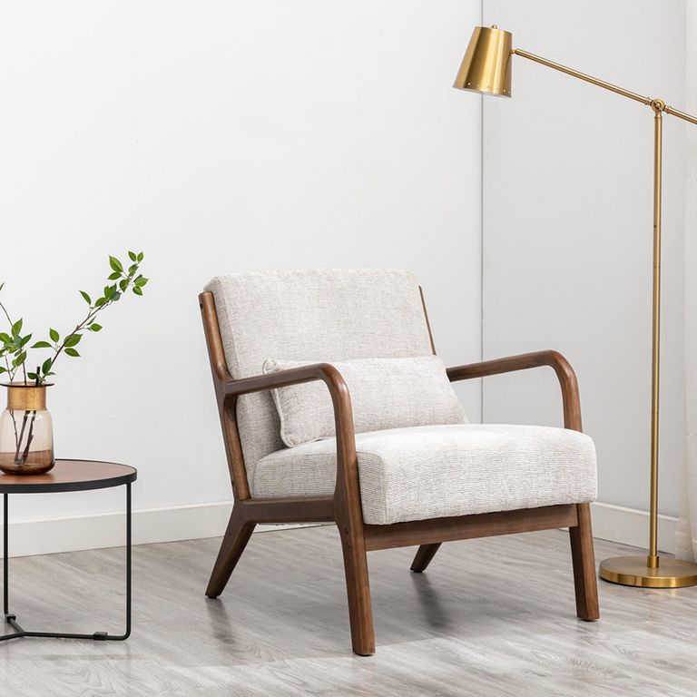 Inca Armchair - Leto Natural Woven Chenille Fabric