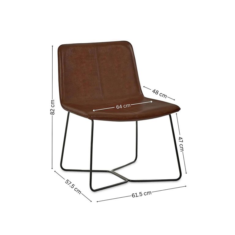 Joren Lounge Chair - Tan Brown Faux Leather
