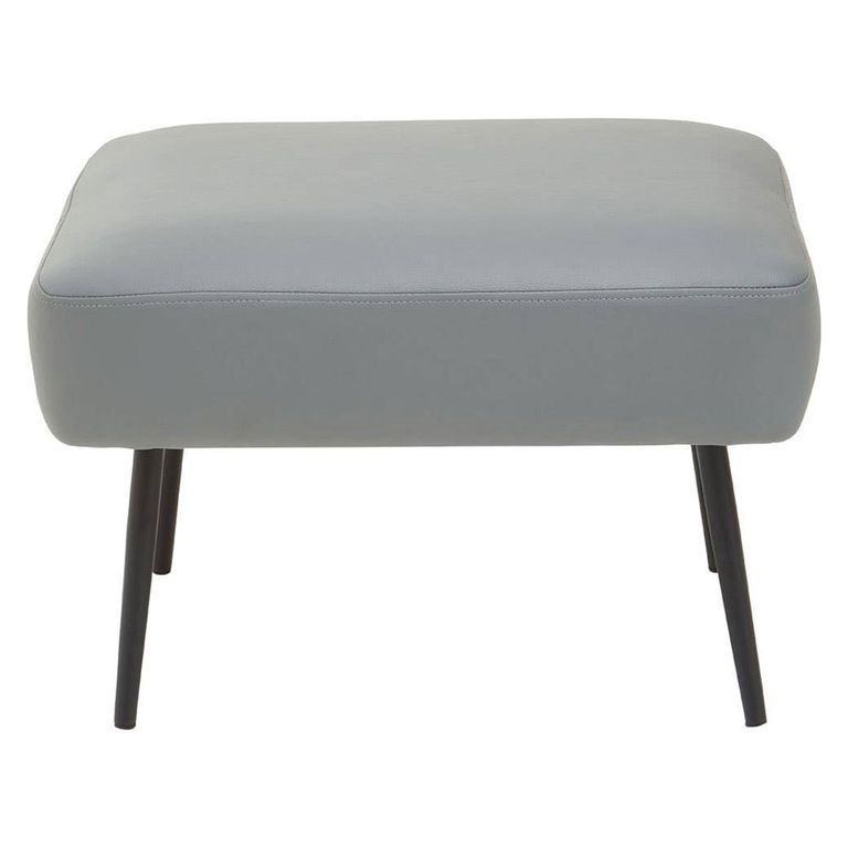 Kaiko Armchair - Grey Faux Leather with Footstool