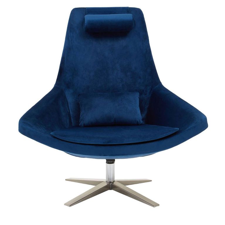 Kalo Chair - Curved - Navy Velvet Fabric
