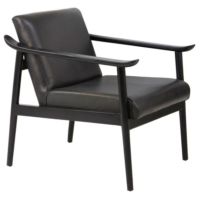 Kendari Lounge Chair - Black Leather