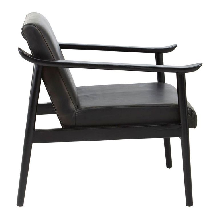 Kendari Lounge Chair - Black Leather