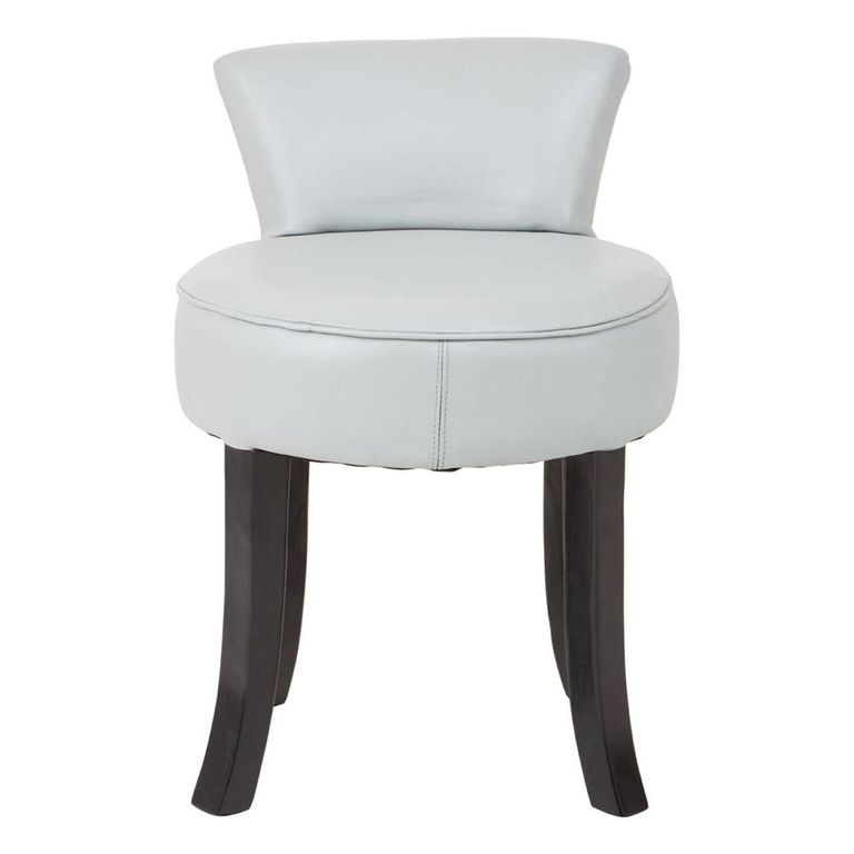 Kendari Lounge Chair - Grey Leather with Round Back