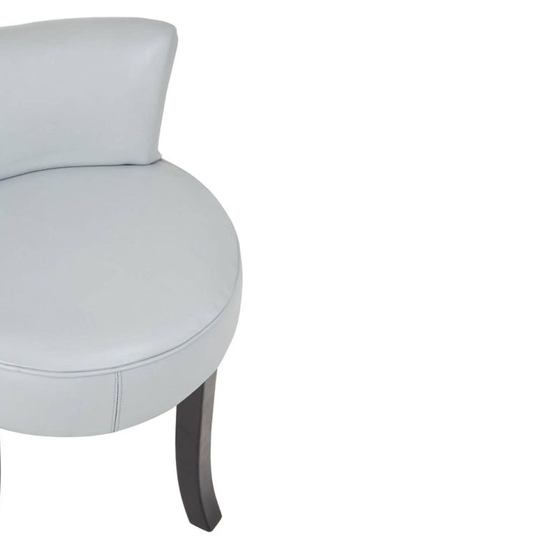 Kendari Lounge Chair - Grey Leather with Round Back