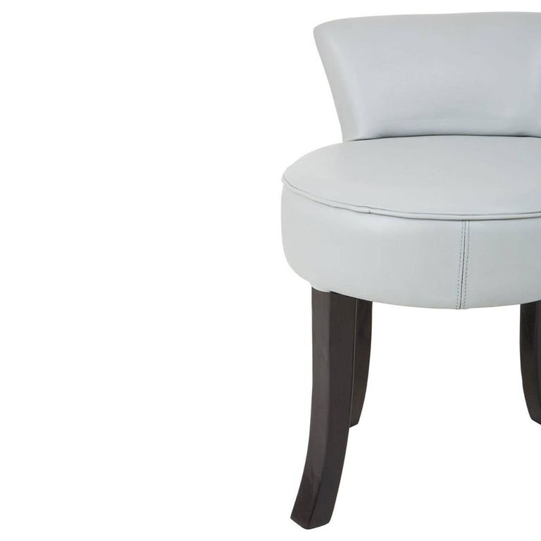 Kendari Lounge Chair - Grey Leather with Round Back