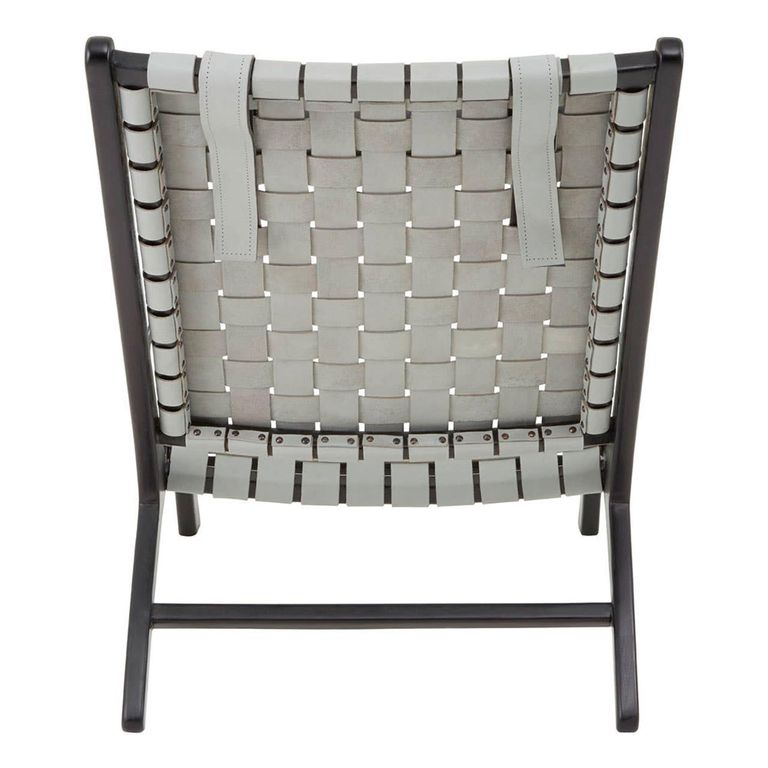 Kendari Armchair - Grey Woven Leather with Teak Wood