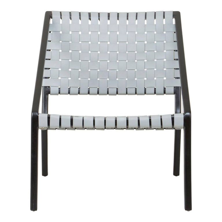 Kendari Chair - Grey Woven Leather with Teak Wood