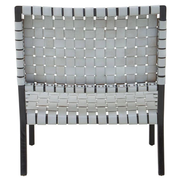 Kendari Chair - Grey Woven Leather with Teak Wood