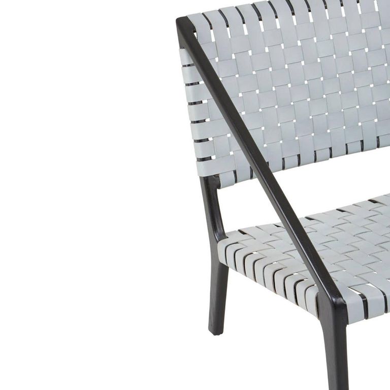 Kendari Chair - Grey Woven Leather with Teak Wood