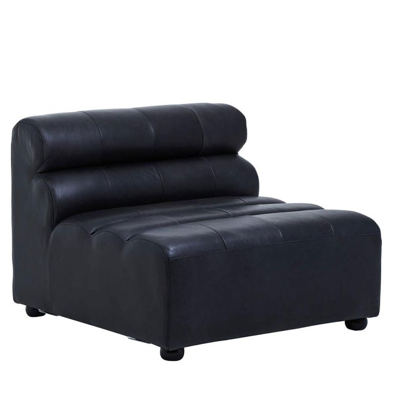 King Chair - Distressed Slate Grey Leather - Armless