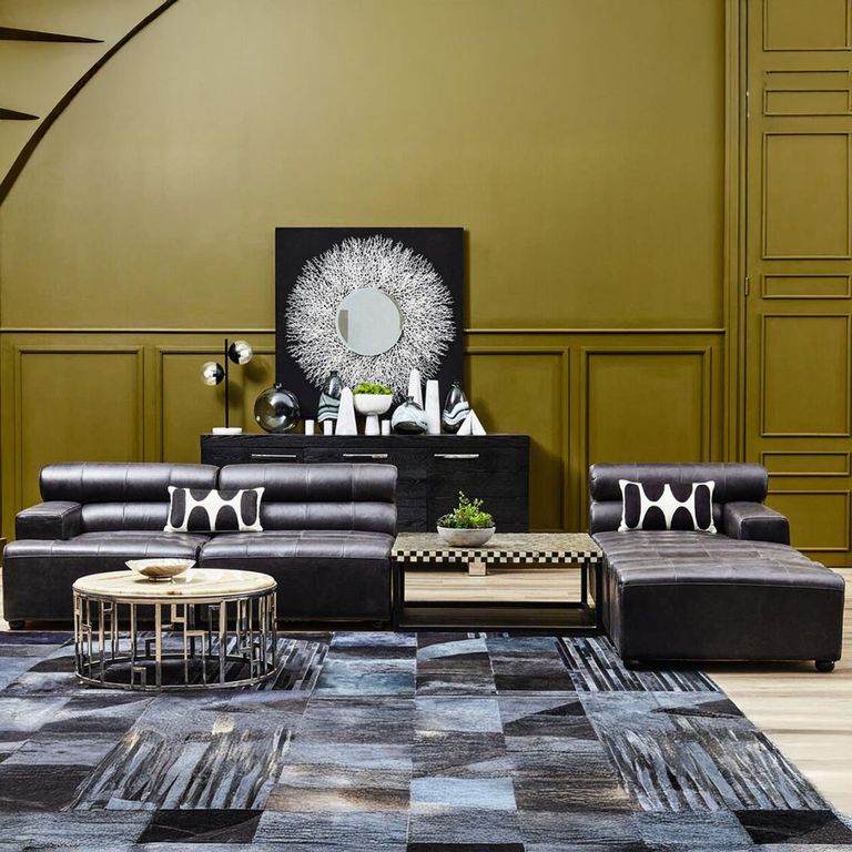 King Chair - Distressed Slate Grey Leather - Armless