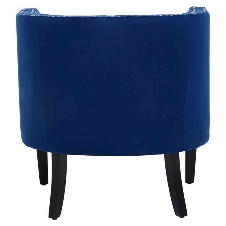 Larissa Accent Chair - Blue Velvet Fabric with Studded Detail