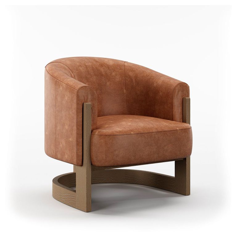 Lennox Tub Chair - Tan Leather