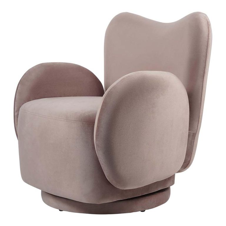 Bingham Swivel Chair - Dusky Pink Velvet Fabric