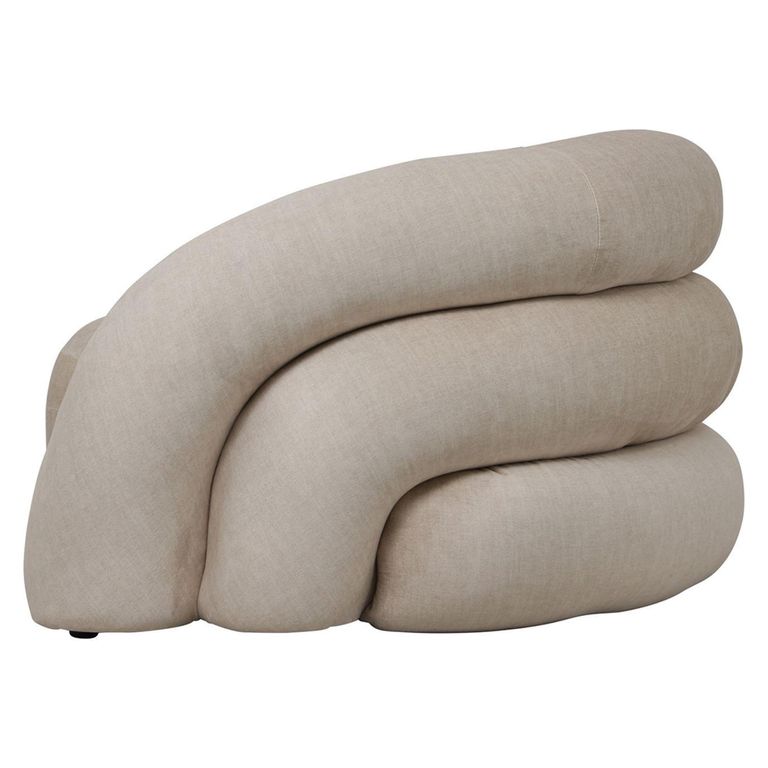 Casa Accent Chair - Cream Velvet Fabric - Curved