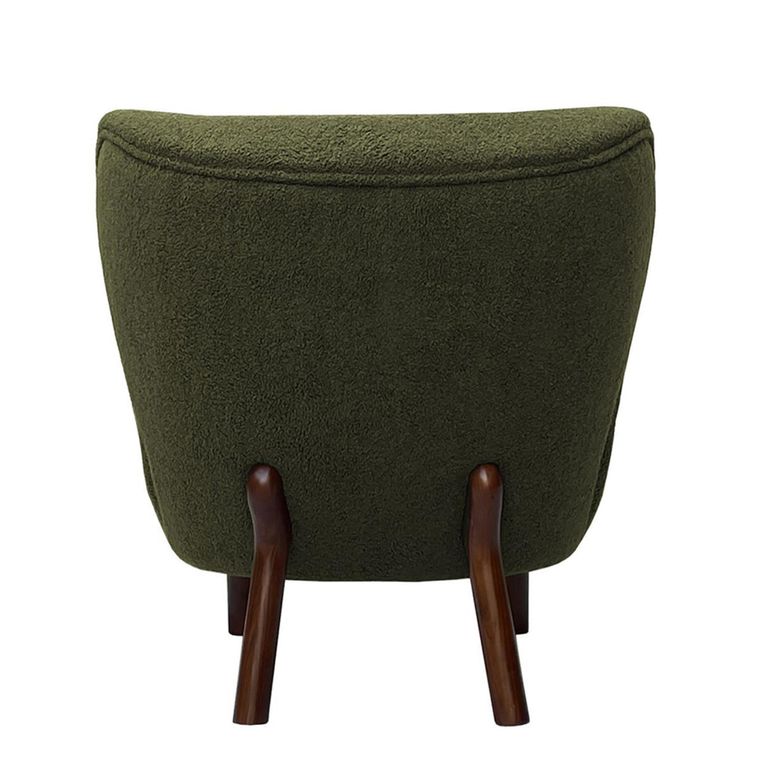 Lewis Occasional Chair - Green Boucle Fabric - Wing Back