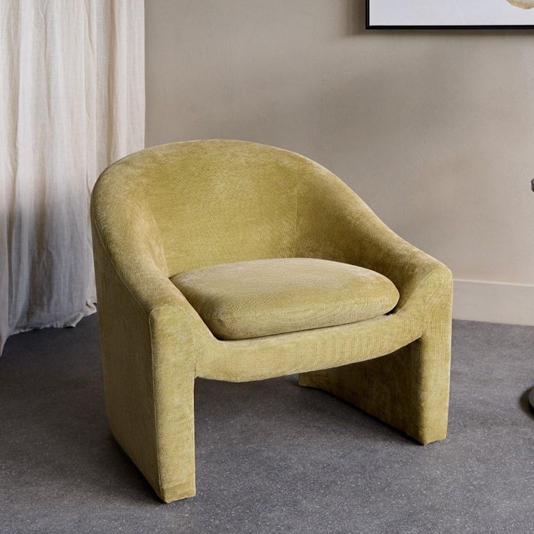Rowley Accent Chair - Olive Chenille Fabric