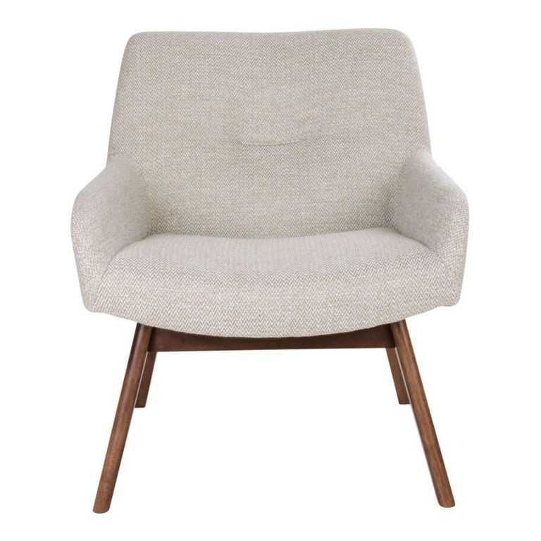 London Lounge Chair - Sand - Fabric - Walnut Legs