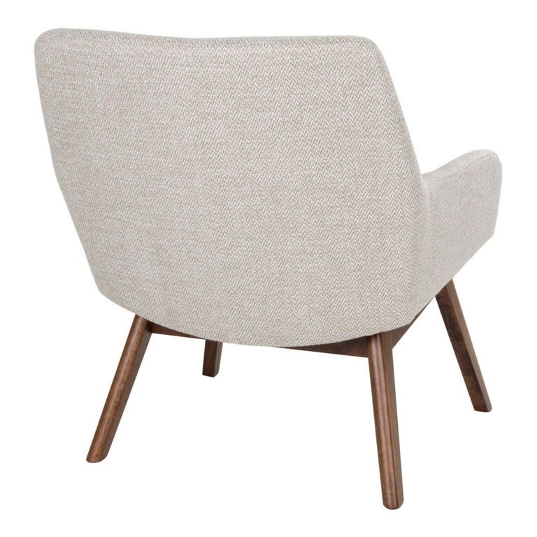 London Lounge Chair - Sand - Fabric - Walnut Legs