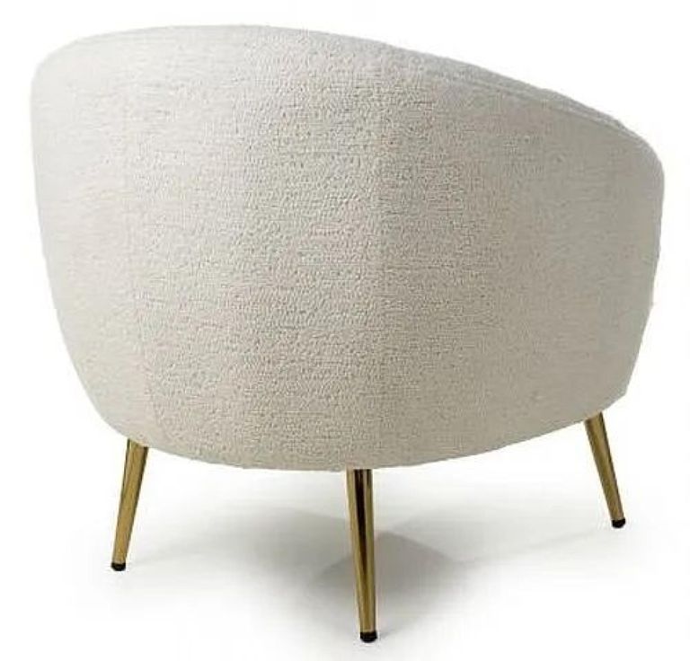 Lucia Boucle Vanilla White Tub Chair