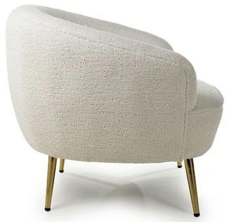 Lucia Boucle Vanilla White Tub Chair