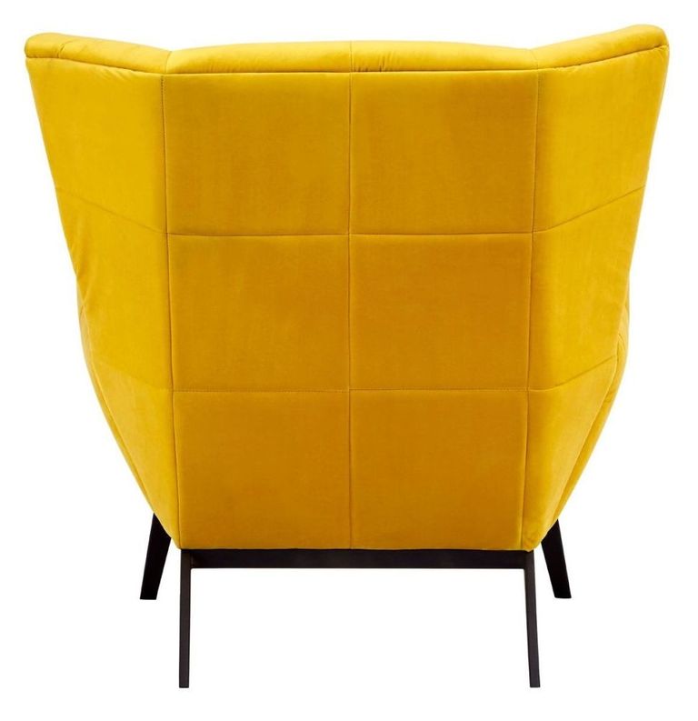 Maiko Armchair - Yellow Fabric with Black Metal Legs