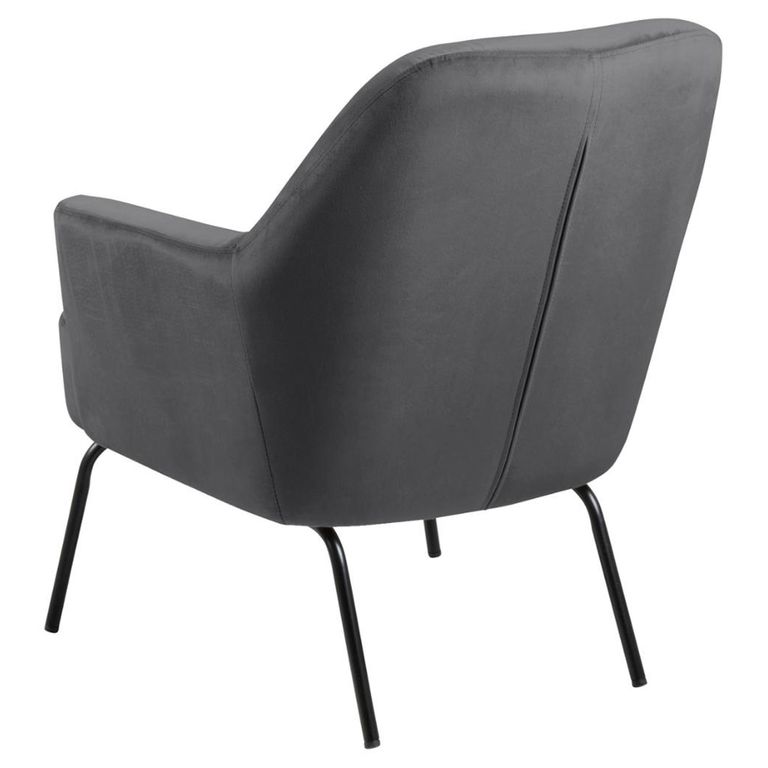 Melissa Lounge Chair - Dark Grey Velvet Fabric