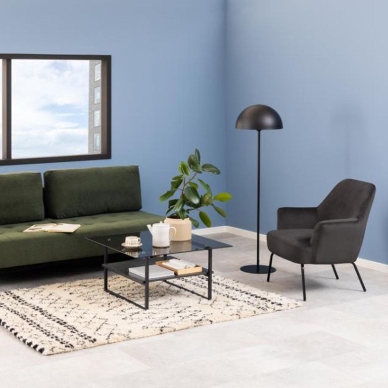 Melissa Lounge Chair - Dark Grey Velvet Fabric