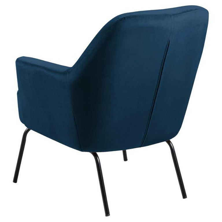Melissa Lounge Chair - Navy Blue Velvet Fabric