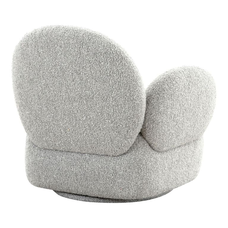 Messina Lounge Chair - Light Grey - Boucle Fabric - Swivel