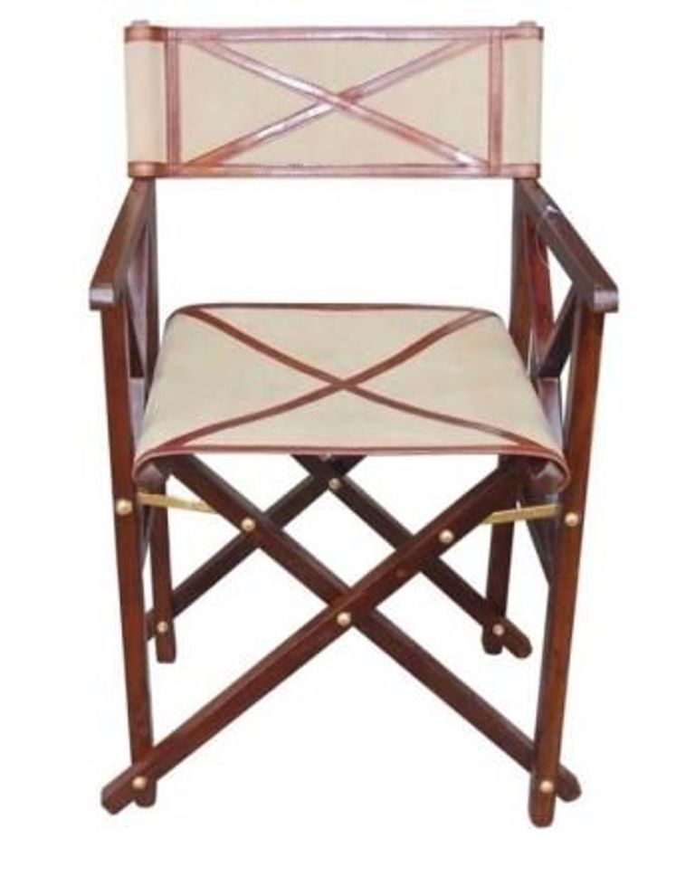 Mysore Hancrafted Canvas Cognac Director Chair