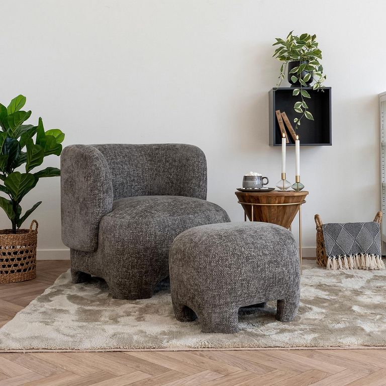 Nazare Lounge Chair - Grey - Fabric