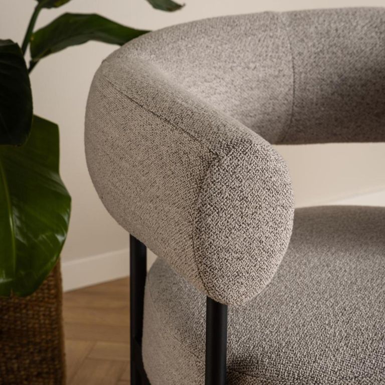 Oakfield Lounge Chair - Beige Boucle Fabric