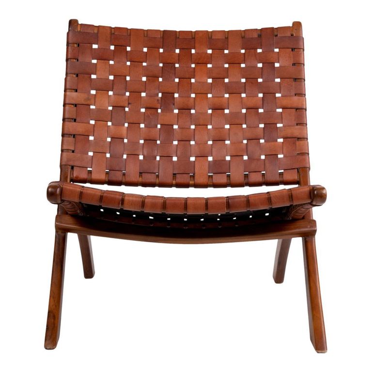 Perugia Folding Chair - Brown Leather