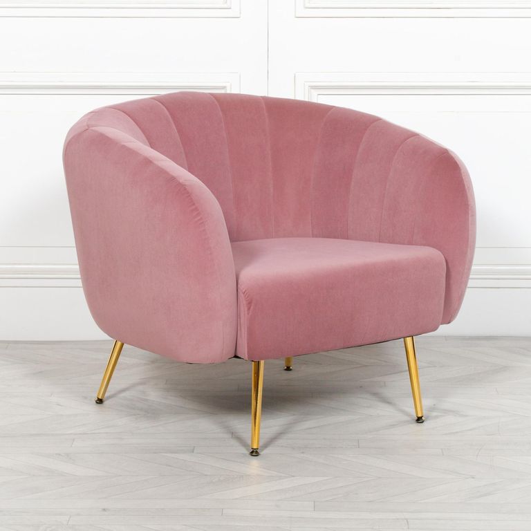 Tub Chair - Pink Velvet