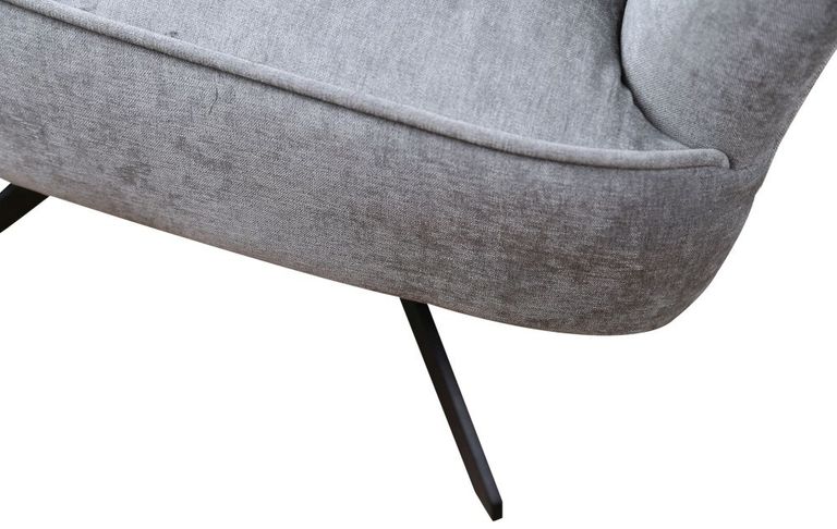 Salinas Grey Chenille Fabric Swivel Armchair