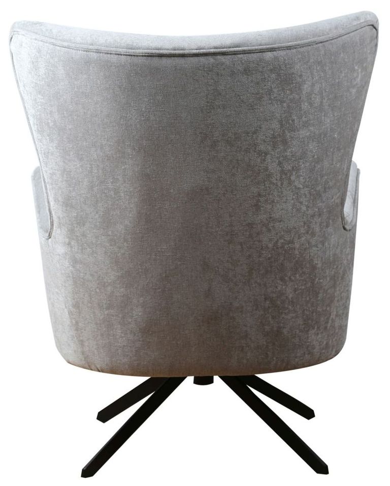 Salinas Grey Chenille Fabric Swivel Armchair